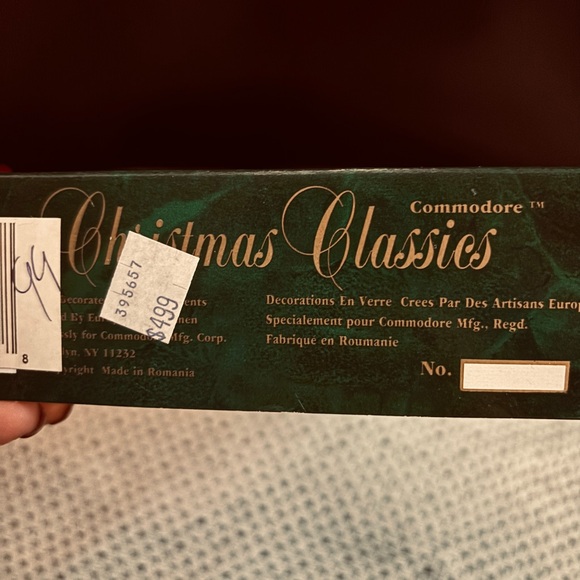 8 Vintage Commodore Christmas Classics Glass Glitter Ornaments Romania - Picture 5 of 5